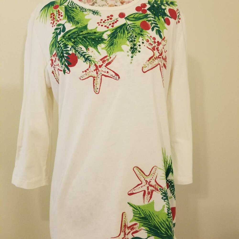 Coral Bay Christmas Long Sleeve T-Shirt Size: L